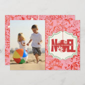 ヴィンテージフローラNoelクリスマスフォトカード シーズンカード (正面/裏面)