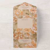 ヴィンテージフローラQRコード オールインワン招待状 (外側)