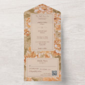 ヴィンテージフローラQRコード オールインワン招待状 (内側)