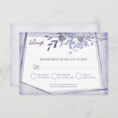 ヴィンテージフローラRSVP結婚の応答カード 出欠カード (正面/裏面)