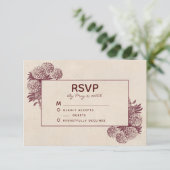 ヴィンテージフローラRSVP Iレトロ植物学 出欠カード (スタンド正面)