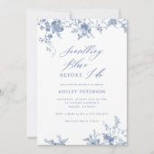 ヴィンテージフローラSomething Blueブライダルシャワー 招待状 (正面)