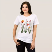 ヴィンテージフローラTシャツ – Botanical Wildflower Desi トライブレンドＴシャツ (正面全面)
