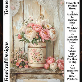 ヴィンテージフローラTin & 素朴Peonies DA7デコページ 薄葉紙