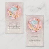 ヴィンテージフローリエレガントストフラワーサークルカード 名刺 (正面/裏面)