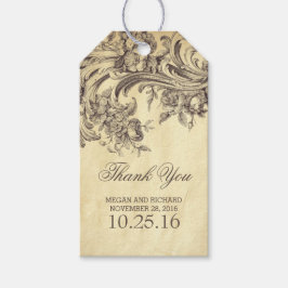 ヴィンテージフローリシッ結婚クの感謝 ギフトタグ