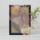 ヴィンテージフローリッシュクリスマスオーバーレイフェルムエフェクト 箔招待状 (立ち正面)