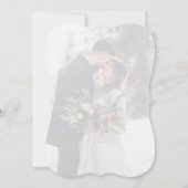 ヴィンテージフローリッシュブラックモノグラム結婚写真 招待状 (裏面)