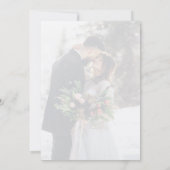 ヴィンテージフローリッシュブラックモノグラム結婚写真 招待状 (裏面)