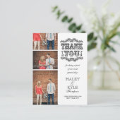 ヴィンテージフローリッシュホワイトありがとうフォトポストカード ポストカード (スタンド正面)