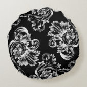 ヴィンテージフローリッシュ(白) (モノグラム) ラウンドクッション (裏面)