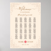 ヴィンテージフローリッ中国のク結婚フレーム ポスター (正面)