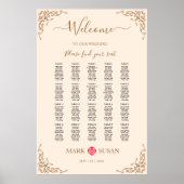 ヴィンテージフローリッ中国のク結婚フレーム ポスター (正面)