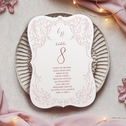 ヴィンテージフローリッ結婚クモノグラムの座席図