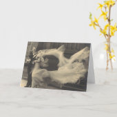 ヴィンテージフローリングドレスと結婚ベールのカード カード (黄色い花)