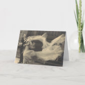 ヴィンテージフローリングドレスと結婚ベールのカード カード (正面)