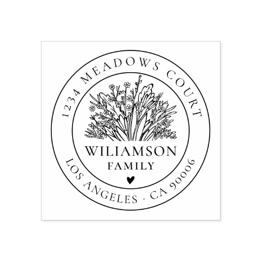 ヴィンテージフローリーラウンドカスタム差出人住所 ラバースタンプ (インプリント)