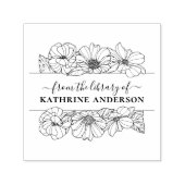 ヴィンテージフローリー図書作成エレガントスクリプト セルフインキングスタンプ (デザイン)