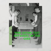 ヴィンテージフーズボールフズボールフォトテーブルフットボール 招待状 (正面/裏面)