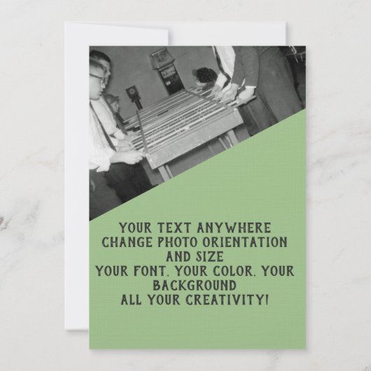 ヴィンテージフーズボールフズボールフォトテーブルフットボール 招待状 (裏面)