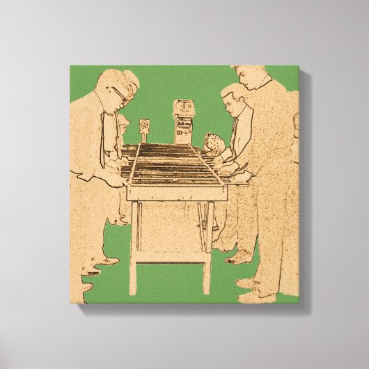 ヴィンテージフーズボール写真アートテーブルサッカー キャンバスプリント (正面)