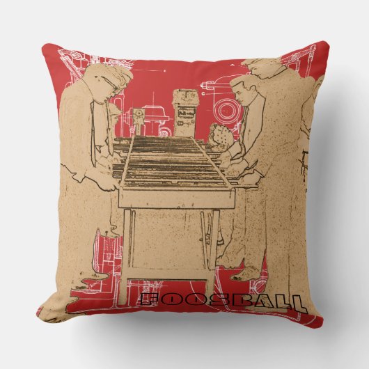 ヴィンテージフーズボール写真アートテーブルサッカー クッション (正面)