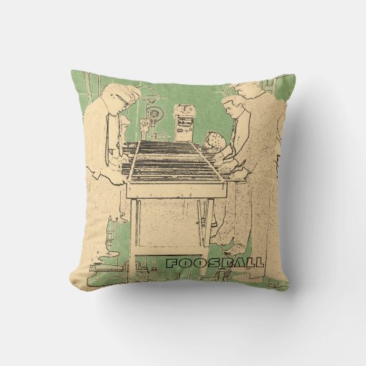 ヴィンテージフーズボール写真アートテーブルサッカー クッション (正面)