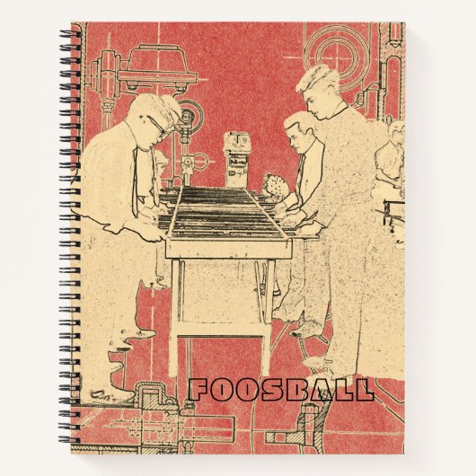ヴィンテージフーズボール写真アートテーブルサッカー ノートブック (正面)