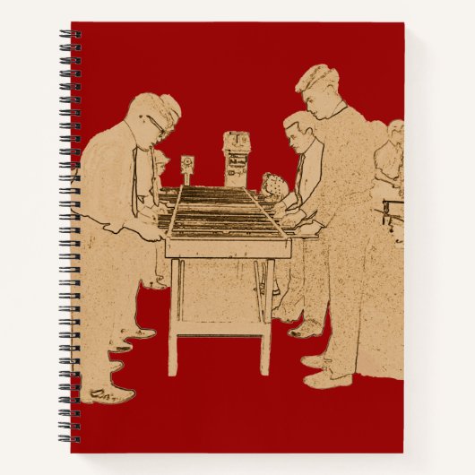 ヴィンテージフーズボール写真アートテーブルサッカー ノートブック (正面)