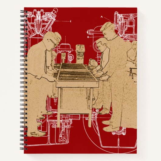 ヴィンテージフーズボール写真アートテーブルサッカー ノートブック (正面)