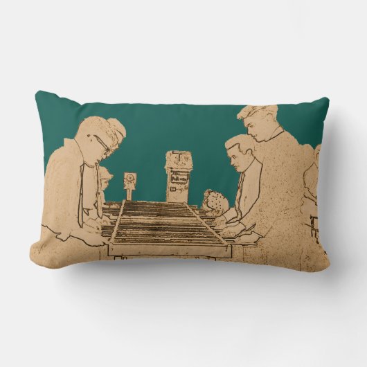 ヴィンテージフーズボール写真アートテーブルサッカー ランバークッション (正面)