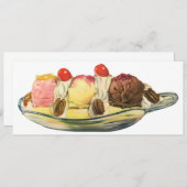 ヴィンテージフードデザート、バナナスプリットさくらんぼ (正面/裏面)