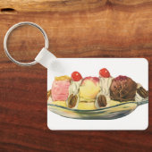 ヴィンテージフードデザート、バナナスプリットさくらんぼ キーホルダー (裏面)
