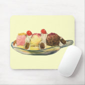 ヴィンテージフードデザート、バナナスプリットさくらんぼ マウスパッド (マウス)