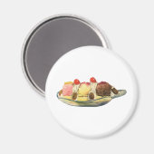 ヴィンテージフードデザート、バナナスプリットさくらんぼ マグネット (正面/裏面)