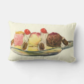 ヴィンテージフードデザート、バナナスプリットさくらんぼ ランバークッション (裏面)