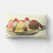 ヴィンテージフードデザート、バナナスプリットさくらんぼ ランバークッション (正面)