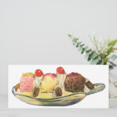 ヴィンテージフードデザート、バナナスプリットさくらんぼ 招待状 (スタンド正面)