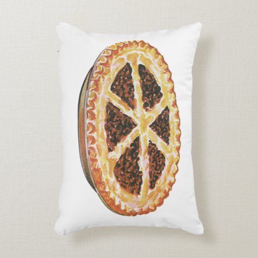 ヴィンテージフードデザート、フレッシュ焼いたペカンパイ アクセントクッション (正面(垂直))