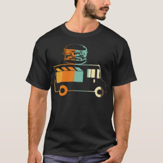 ヴィンテージフードトラックグルメフードトラックイラストレーションb tシャツ