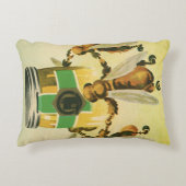 ヴィンテージフードハニーオーガニックビーズ踊りジャー アクセントクッション (正面)