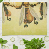 ヴィンテージフードハニーオーガニックビーズ踊りジャー キッチンタオル (折り畳み)