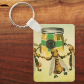 ヴィンテージフードハニーオーガニックビーズ踊りジャー キーホルダー (正面)