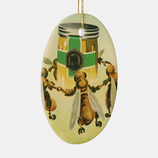 ヴィンテージフードハニーオーガニックビーズ踊りジャー セラミックオーナメント (右)
