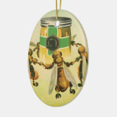 ヴィンテージフードハニーオーガニックビーズ踊りジャー セラミックオーナメント (左)