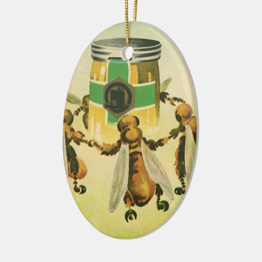 ヴィンテージフードハニーオーガニックビーズ踊りジャー セラミックオーナメント (左)