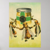 ヴィンテージフードハニーオーガニックビーズ踊りジャー ポスター (正面)