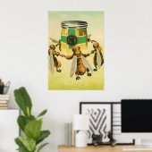 ヴィンテージフードハニーオーガニックビーズ踊りジャー ポスター (ホームオフィス)