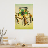 ヴィンテージフードハニーオーガニックビーズ踊りジャー ポスター (キッチン)