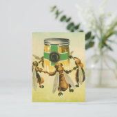 ヴィンテージフードハニーオーガニックビーズ踊りジャー ポストカード (スタンド正面)